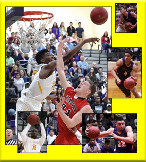Lemoore's Jaylunn English (main photo) was the WYL's top player. He was joined on the league's first team by Allen Perryman (middle right), Matt Borba (bottom right) and second teamers Spencer Stinger (top right) and Roger Wilson (bottom left).
